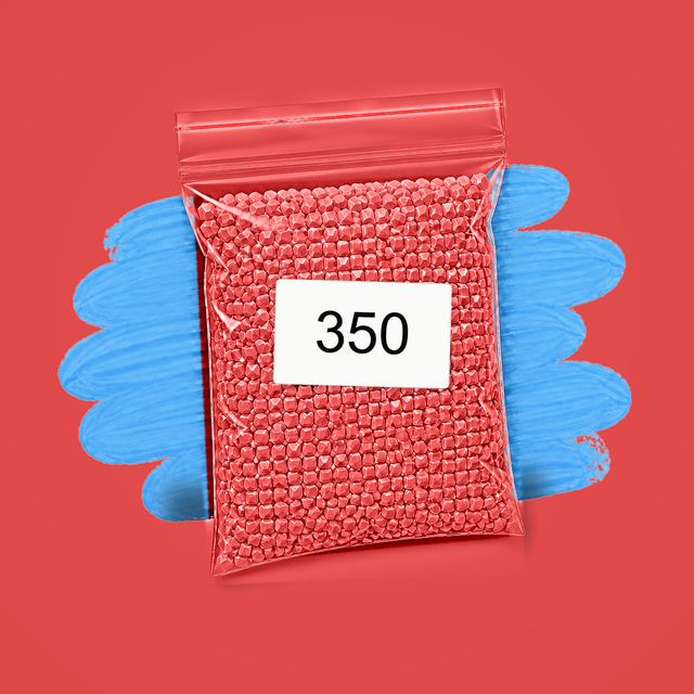 Zakje diamond-paintingsteentjes met kleurcode DMC 350