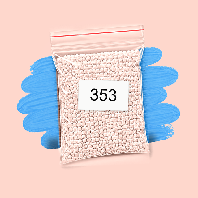 Zakje diamond-paintingsteentjes met kleurcode DMC 353
