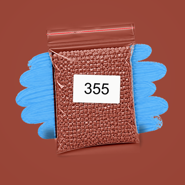 Zakje diamond-paintingsteentjes met kleurcode DMC 355