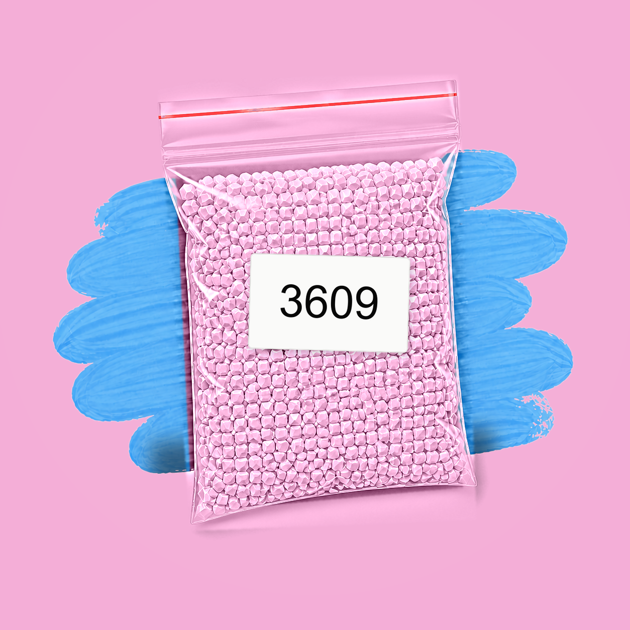 Zakje diamond-paintingsteentjes met kleurcode DMC 3609