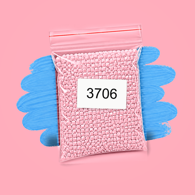 Zakje diamond-paintingsteentjes met kleurcode DMC 3706