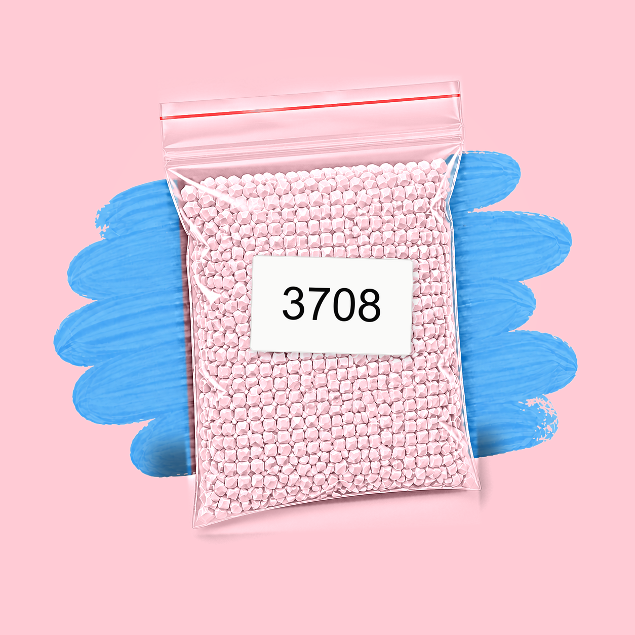 Zakje diamond-paintingsteentjes met kleurcode DMC 3708