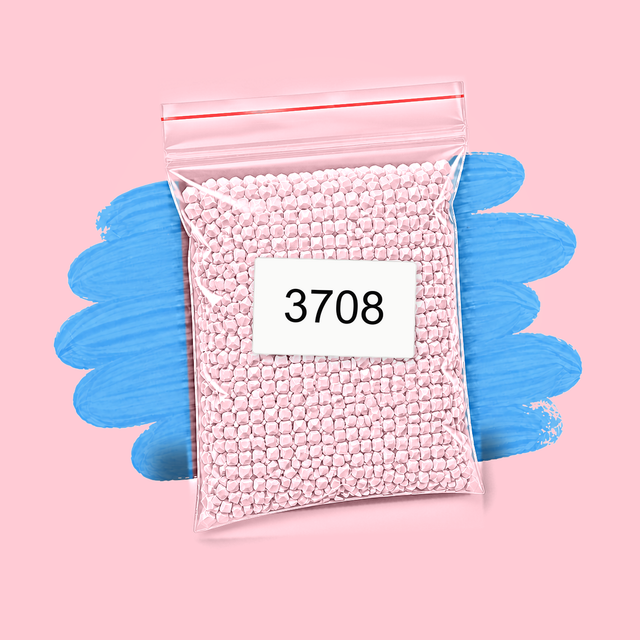 Zakje diamond-paintingsteentjes met kleurcode DMC 3708