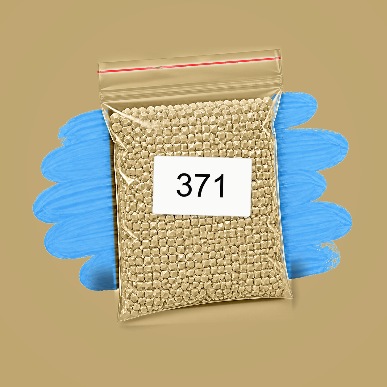 Zakje diamond-paintingsteentjes met kleurcode DMC 371