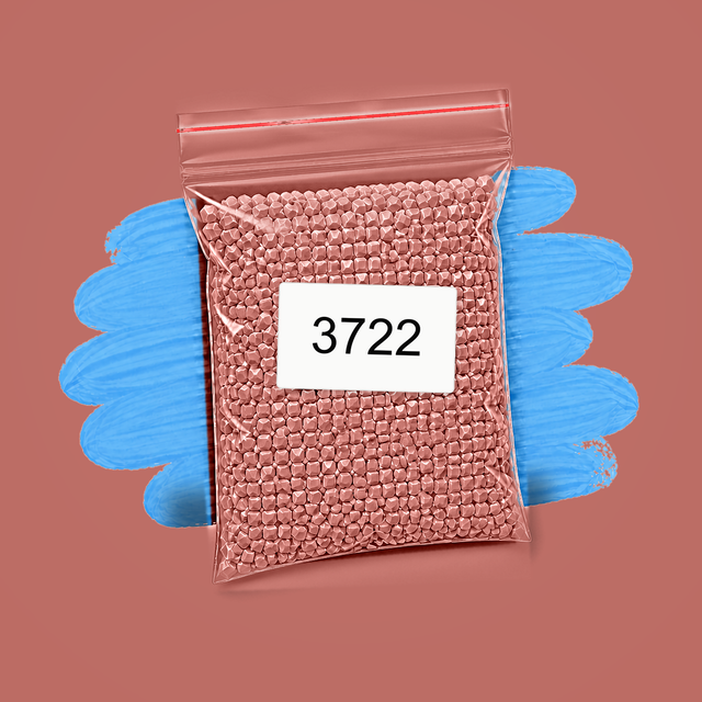 Zakje diamond-paintingsteentjes met kleurcode DMC 3722