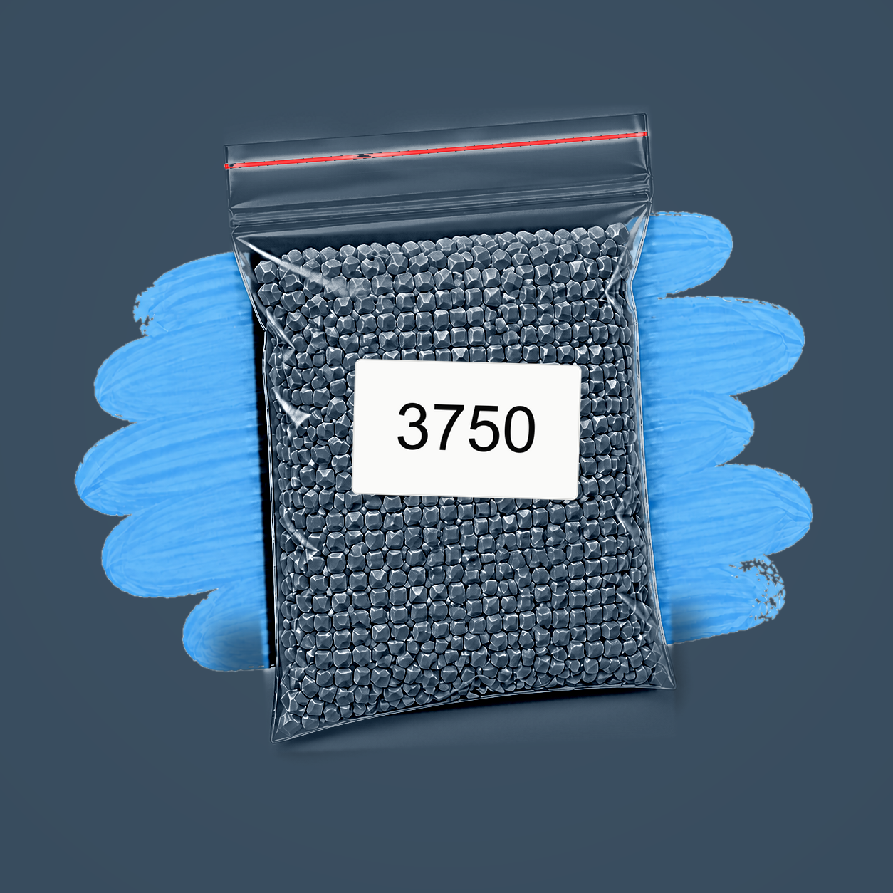 Zakje diamond-paintingsteentjes met kleurcode DMC 3750