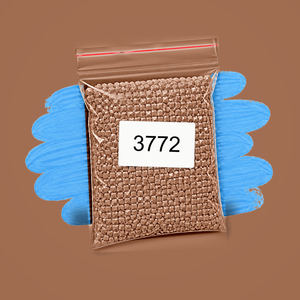 Zakje diamond-paintingsteentjes met kleurcode DMC 3772