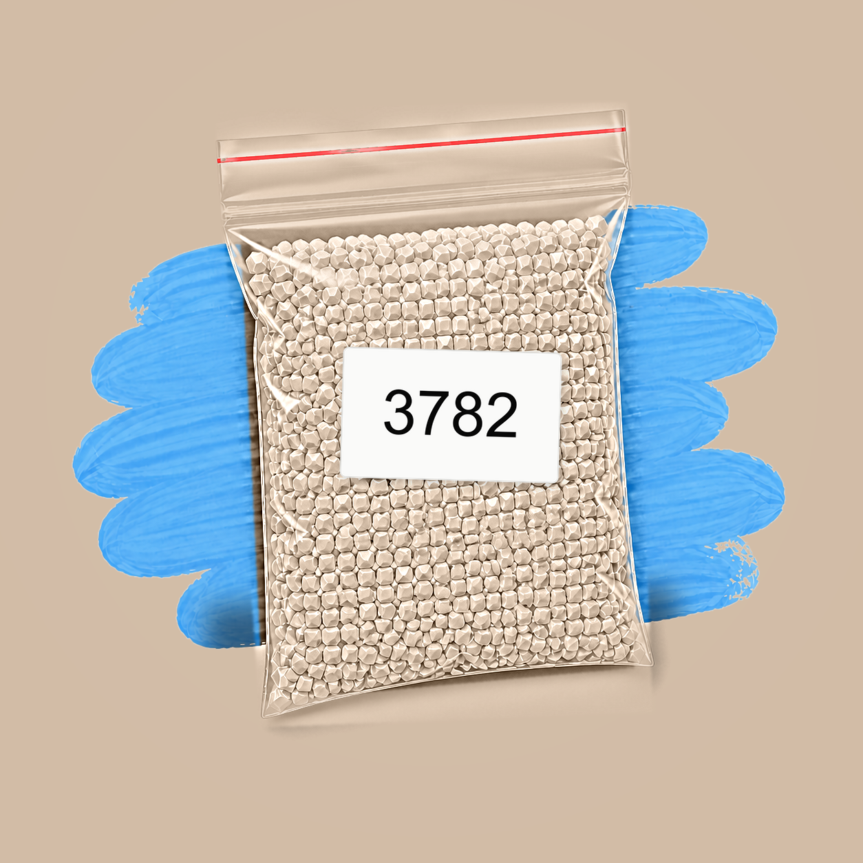 Zakje diamond-paintingsteentjes met kleurcode DMC 3782