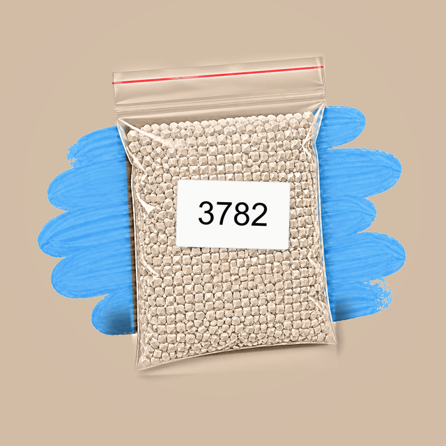 Zakje diamond-paintingsteentjes met kleurcode DMC 3782