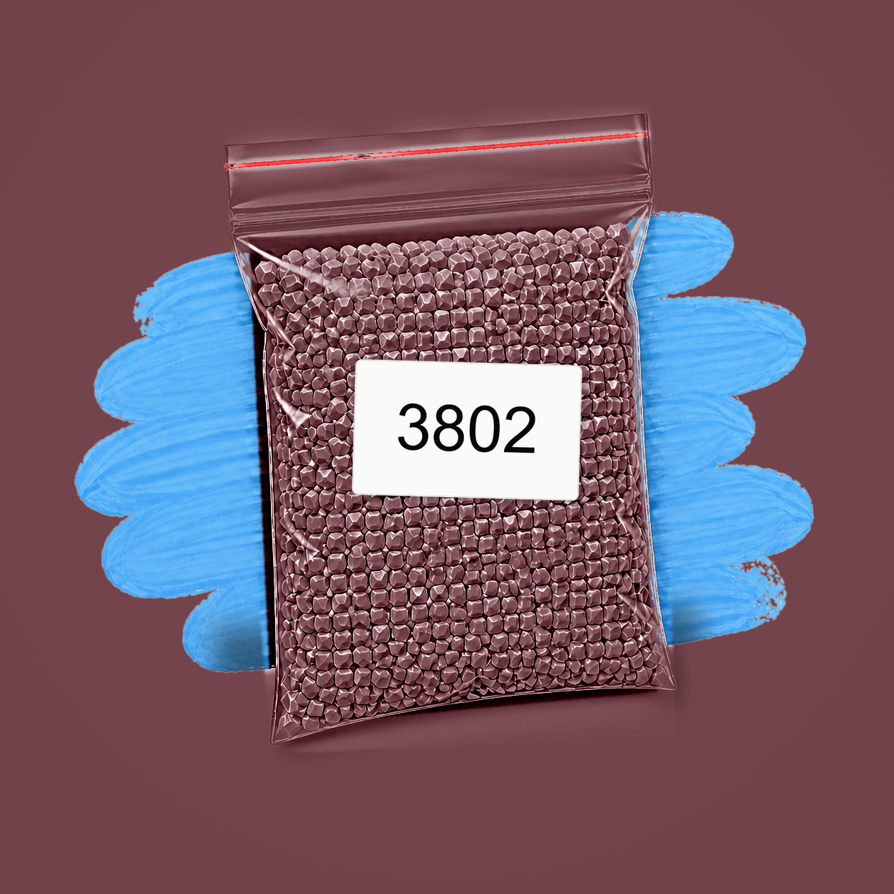 Zakje diamond-paintingsteentjes met kleurcode DMC 3802