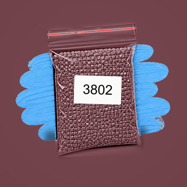 Zakje diamond-paintingsteentjes met kleurcode DMC 3802