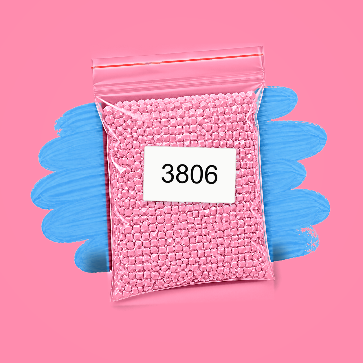 Zakje diamond-paintingsteentjes met kleurcode DMC 3806