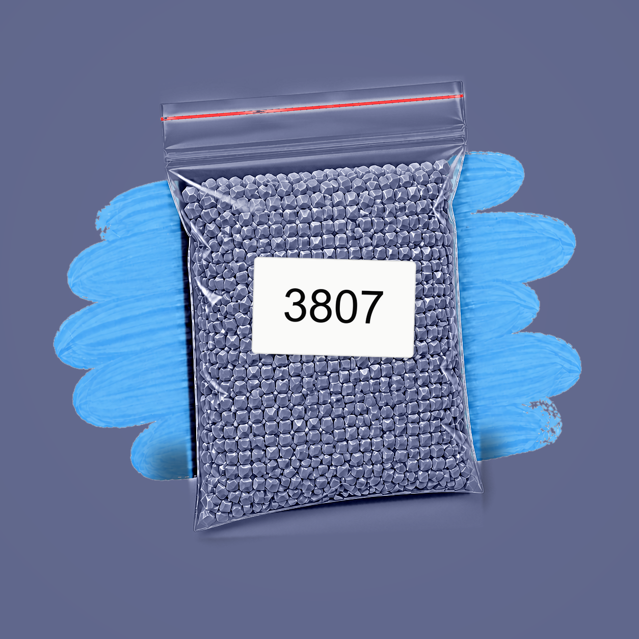 Zakje diamond-paintingsteentjes met kleurcode DMC 3807