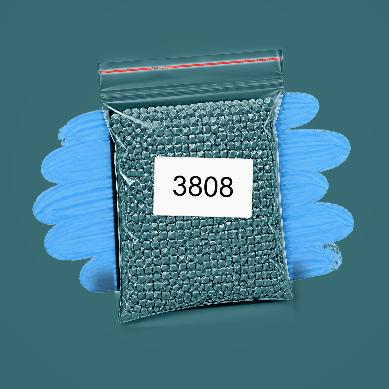 Zakje diamond-paintingsteentjes met kleurcode DMC 3808