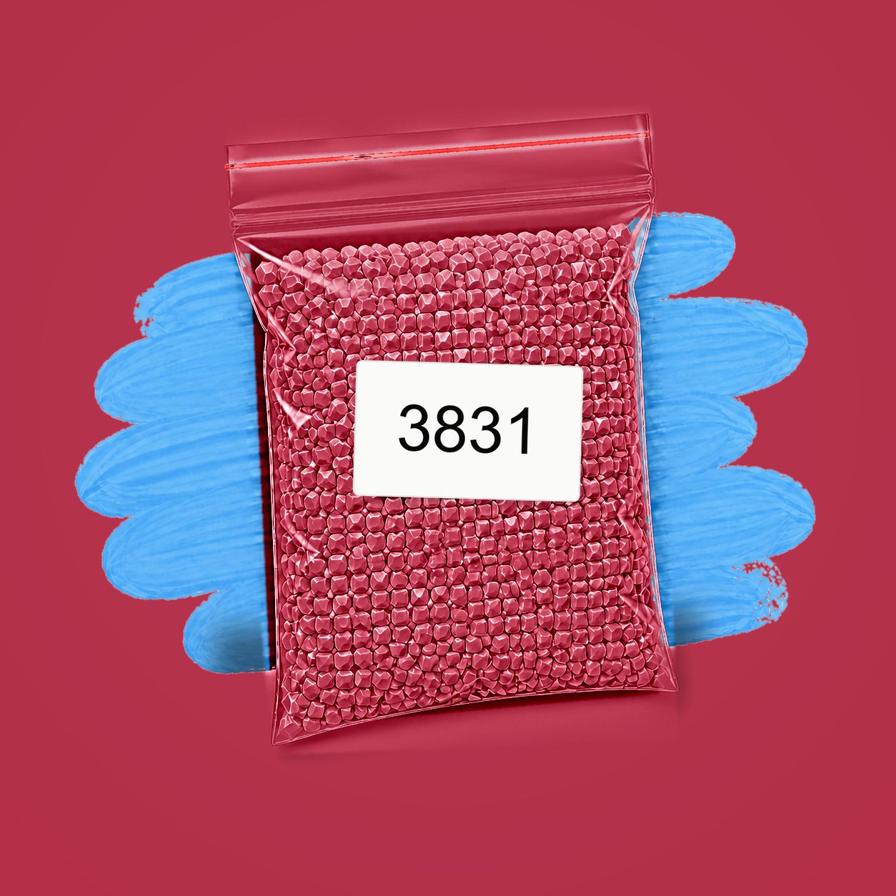 Zakje diamond-paintingsteentjes met kleurcode DMC 3831