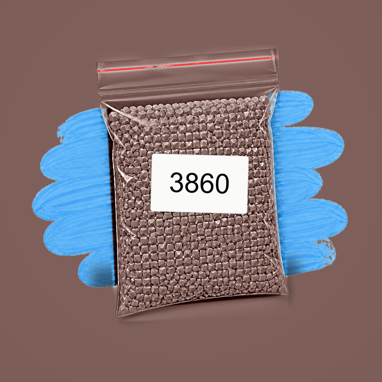 Zakje diamond-paintingsteentjes met kleurcode DMC 3860