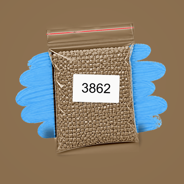 Zakje diamond-paintingsteentjes met kleurcode DMC 3862