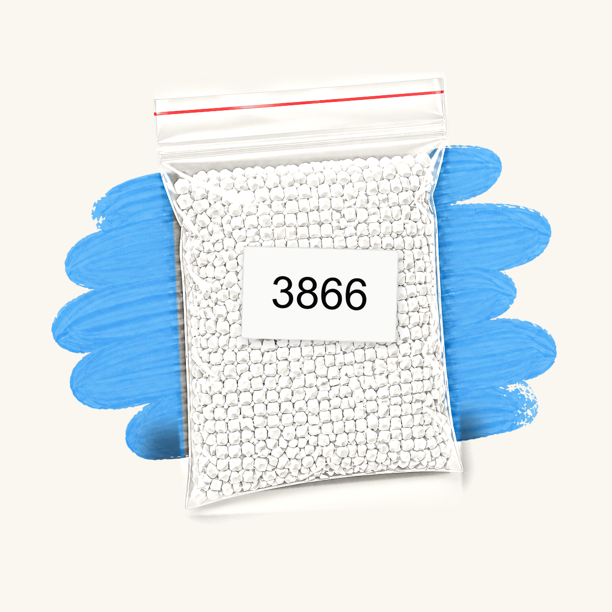 Zakje diamond-paintingsteentjes met kleurcode DMC 3866
