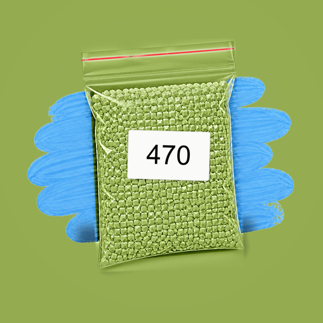 Zakje diamond-paintingsteentjes met kleurcode DMC 470