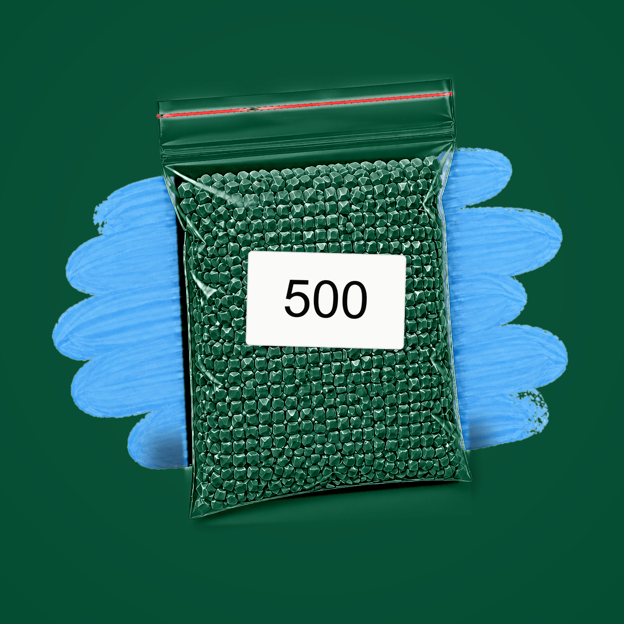 Zakje diamond-paintingsteentjes met kleurcode DMC 500