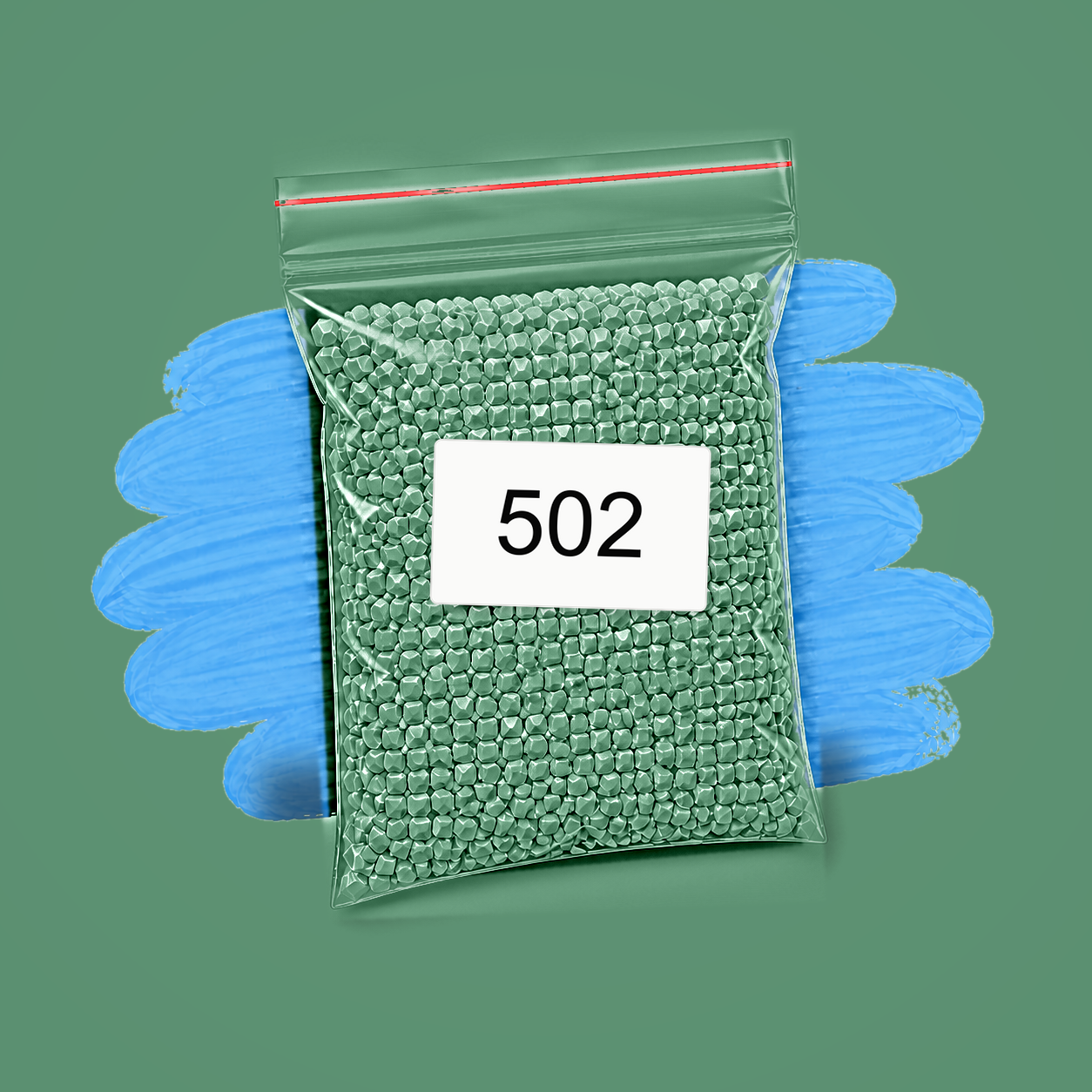 Zakje diamond-paintingsteentjes met kleurcode DMC 502