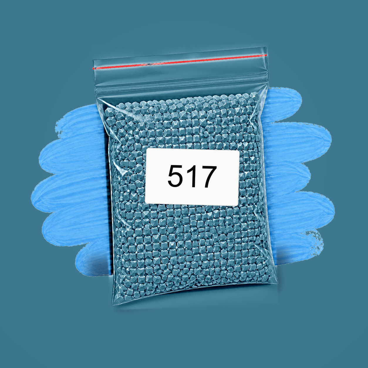 Zakje diamond-paintingsteentjes met kleurcode DMC 517