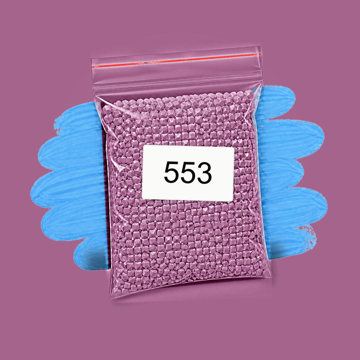 Zakje diamond-paintingsteentjes met kleurcode DMC 553