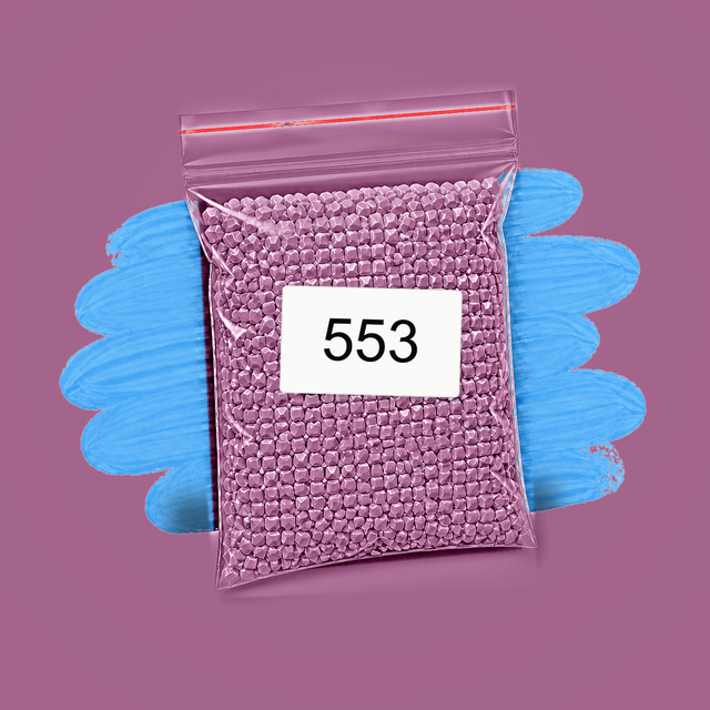 Zakje diamond-paintingsteentjes met kleurcode DMC 553