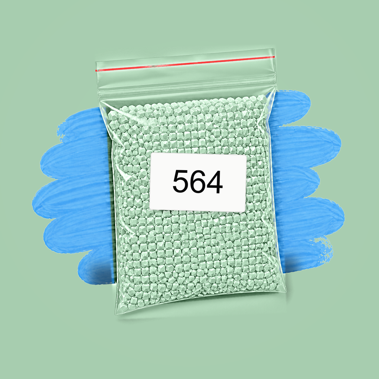 Zakje diamond-paintingsteentjes met kleurcode DMC 564