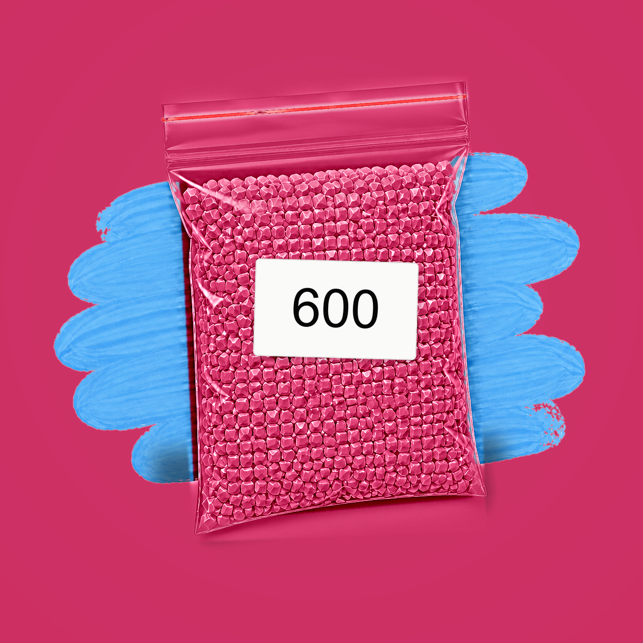 Zakje diamond-paintingsteentjes met kleurcode DMC 600