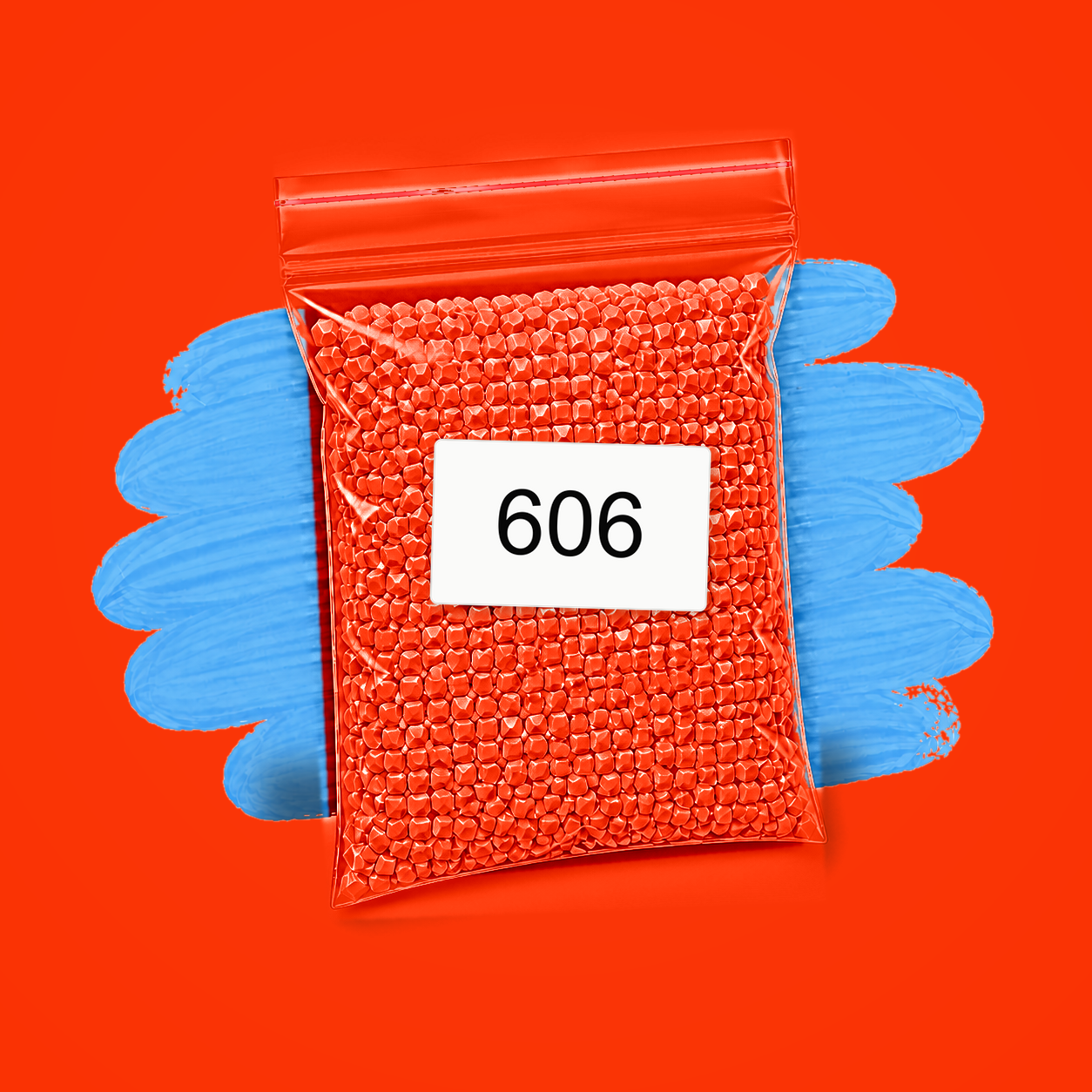 Zakje diamond-paintingsteentjes met kleurcode DMC 606