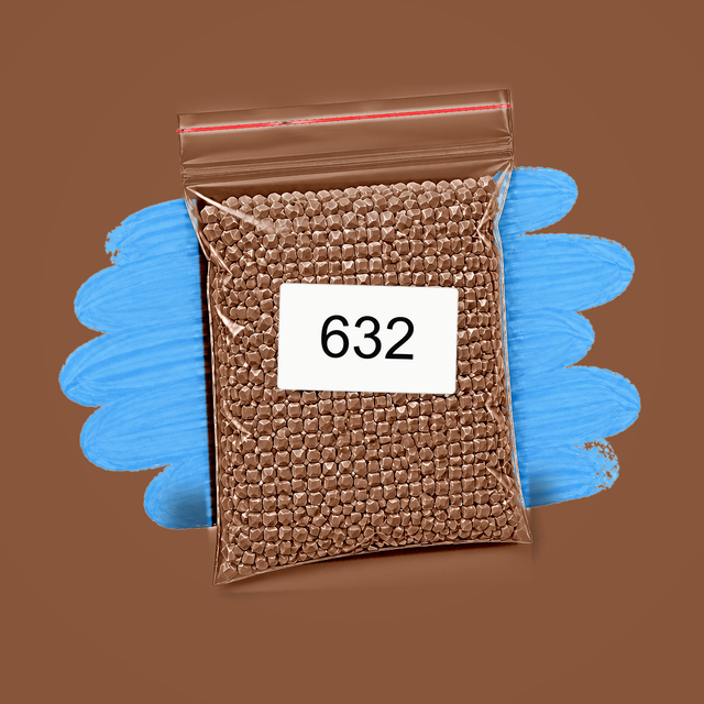 Zakje diamond-paintingsteentjes met kleurcode DMC 632