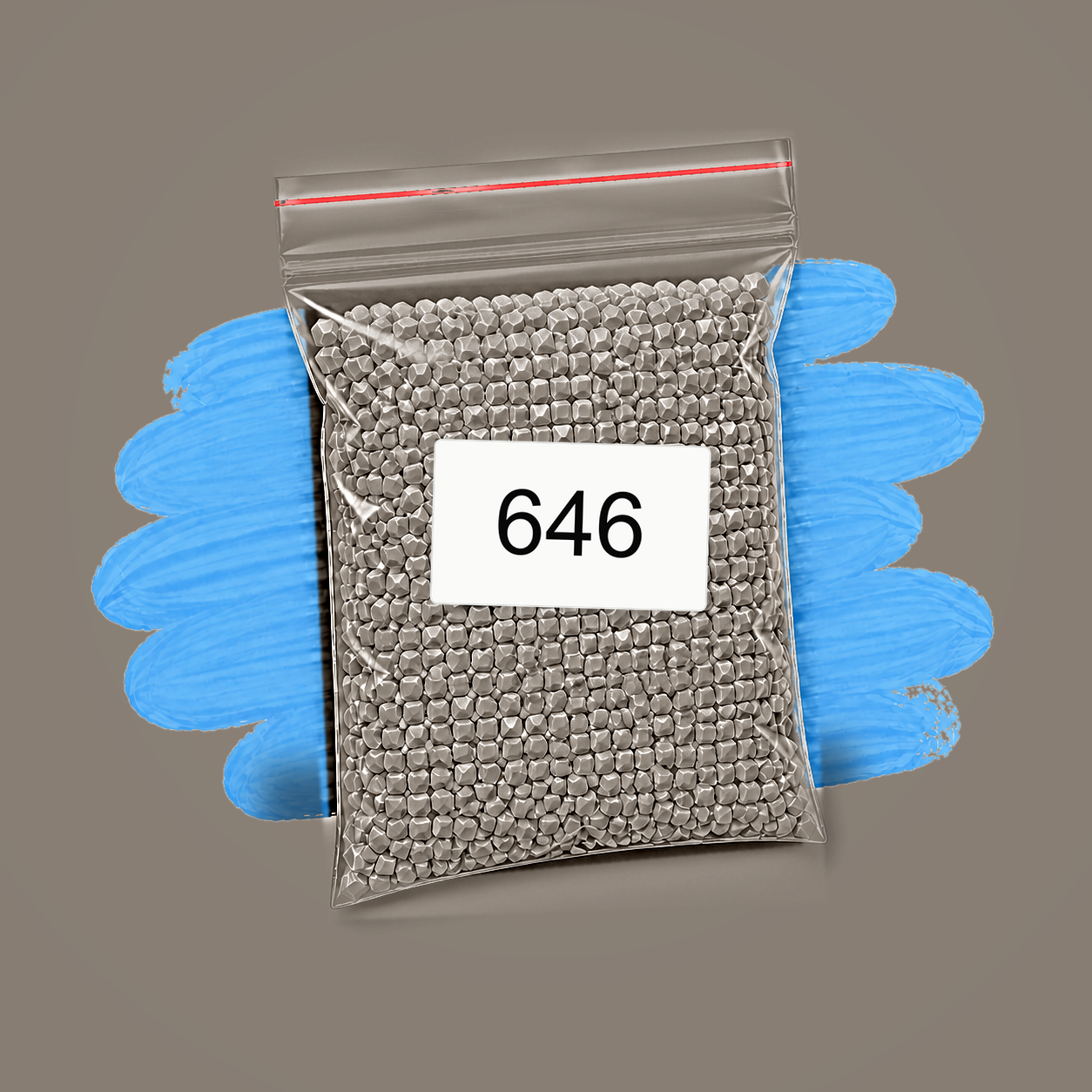 Zakje diamond-paintingsteentjes met kleurcode DMC 646
