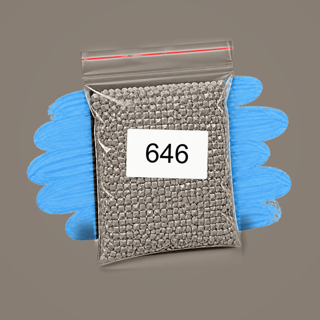 Zakje diamond-paintingsteentjes met kleurcode DMC 646
