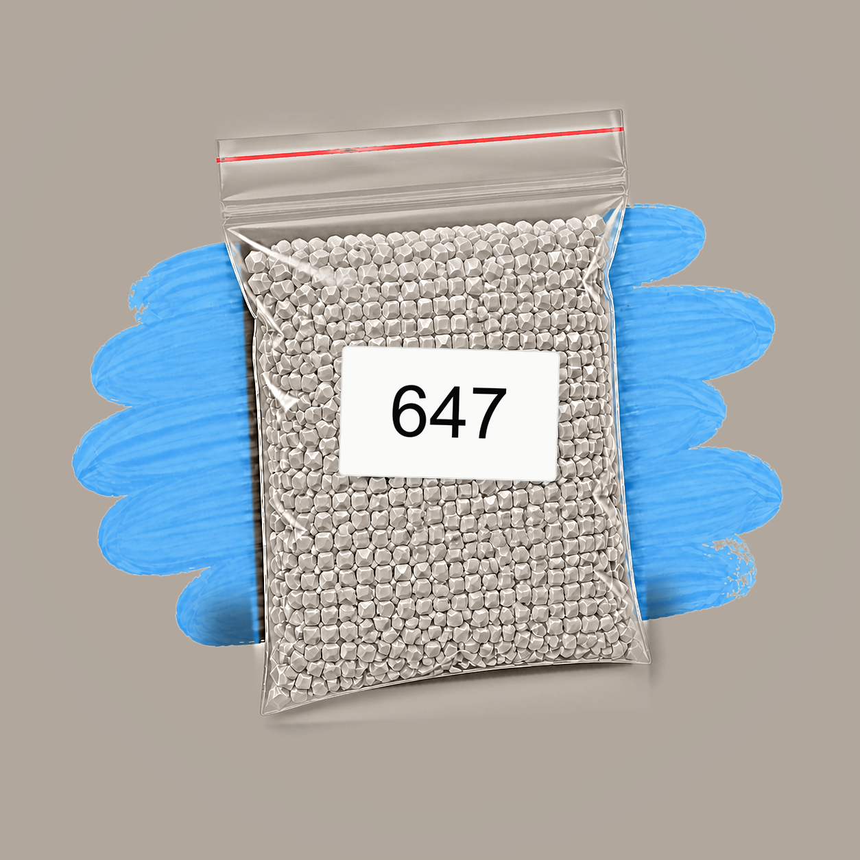 Zakje diamond-paintingsteentjes met kleurcode DMC 647