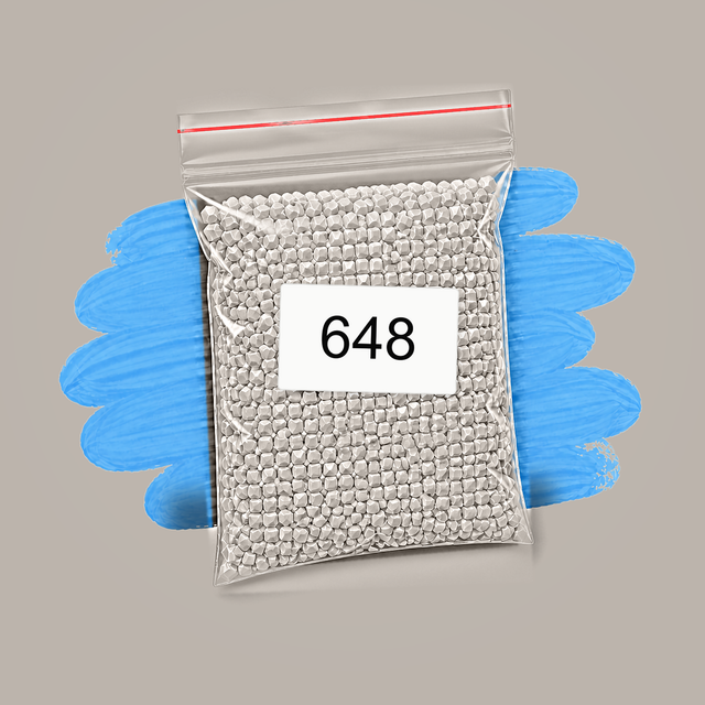 Zakje diamond-paintingsteentjes met kleurcode DMC 648