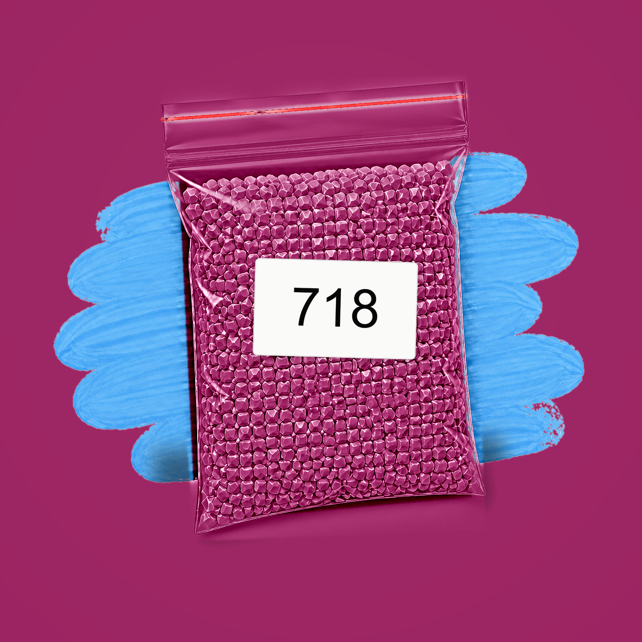 Zakje diamond-paintingsteentjes met kleurcode DMC 718