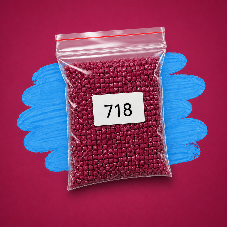 Zakje diamond-paintingsteentjes met kleurcode DMC 718