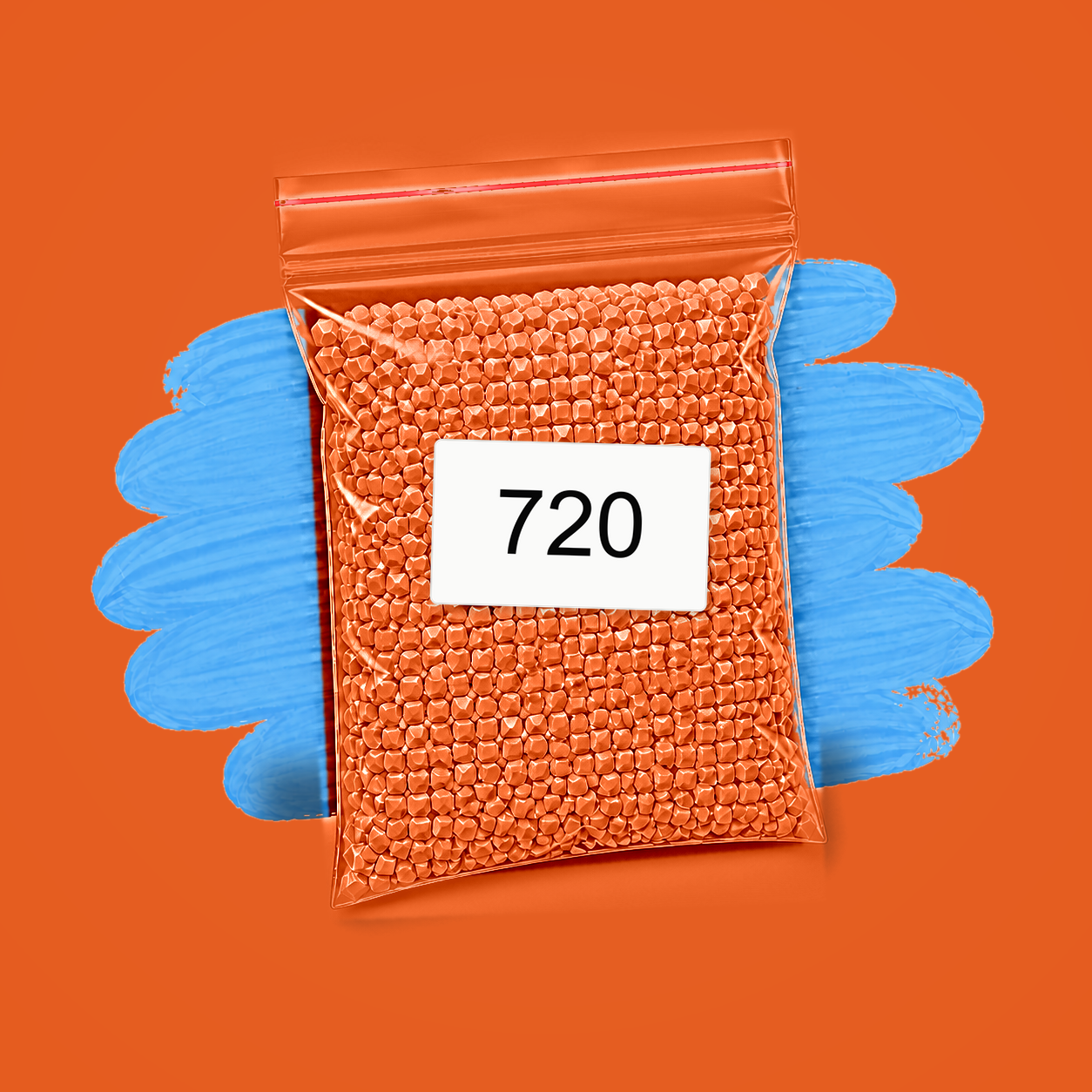 Zakje diamond-paintingsteentjes met kleurcode DMC 720