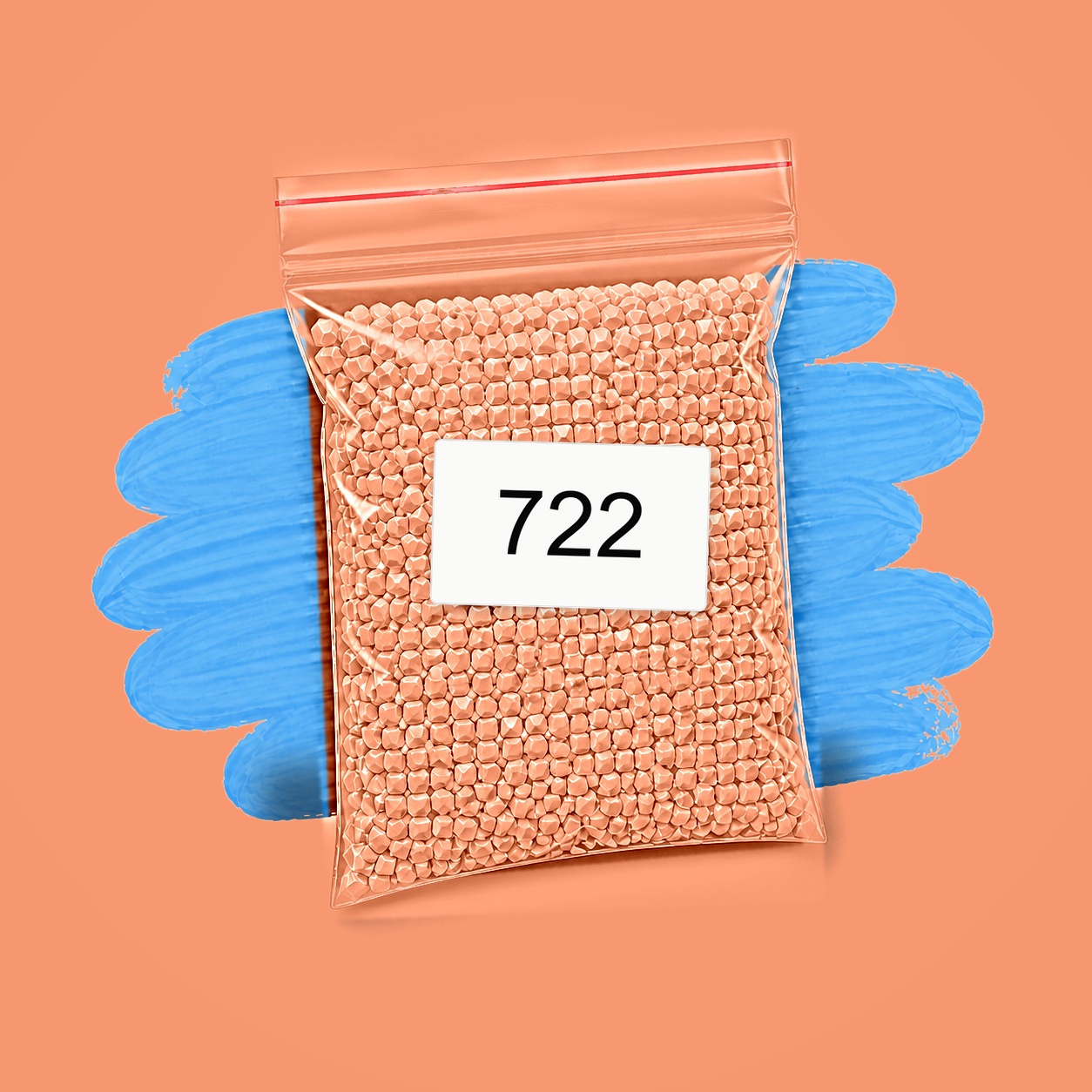 Zakje diamond-paintingsteentjes met kleurcode DMC 722