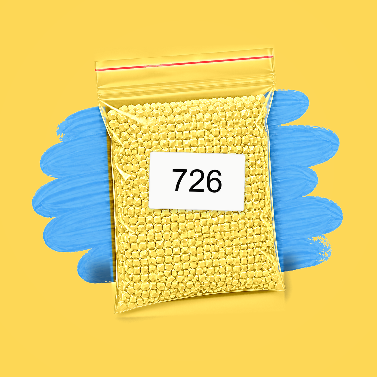 Zakje diamond-paintingsteentjes met kleurcode DMC 726