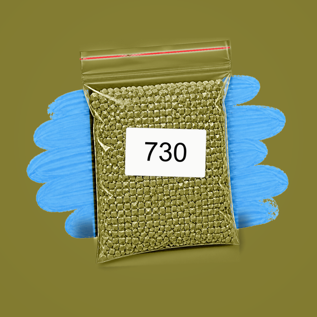 Zakje diamond-paintingsteentjes met kleurcode DMC 730