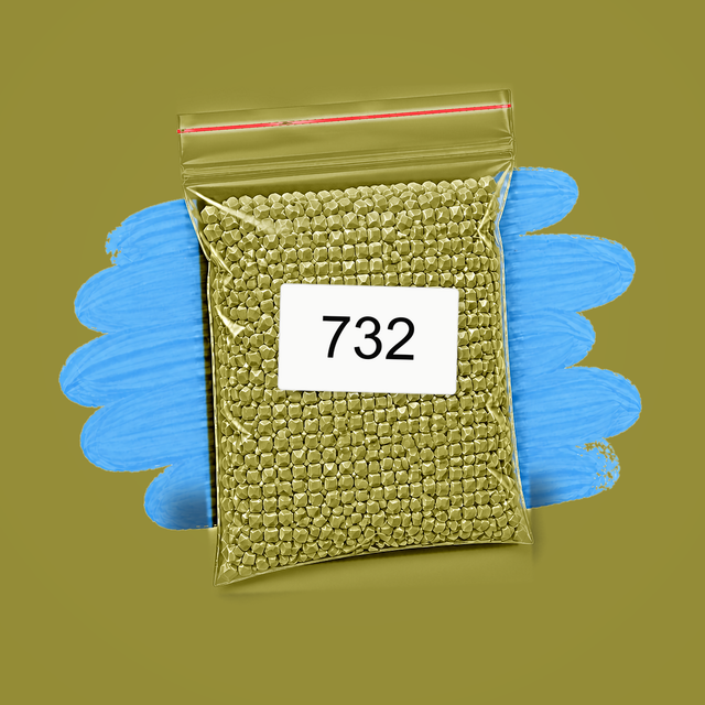 Zakje diamond-paintingsteentjes met kleurcode DMC 732