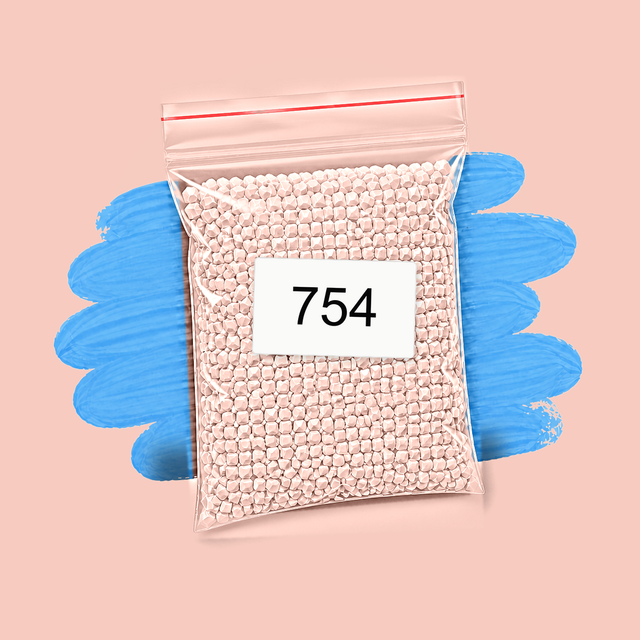 Zakje diamond-paintingsteentjes met kleurcode DMC 754