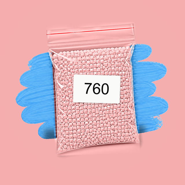 Zakje diamond-paintingsteentjes met kleurcode DMC 760