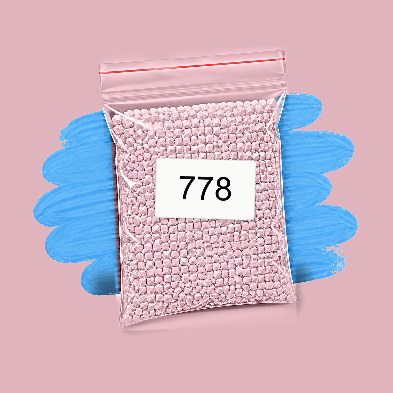 Zakje diamond-paintingsteentjes met kleurcode DMC 778