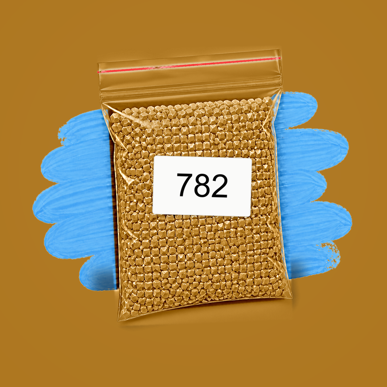 Zakje diamond-paintingsteentjes met kleurcode DMC 782