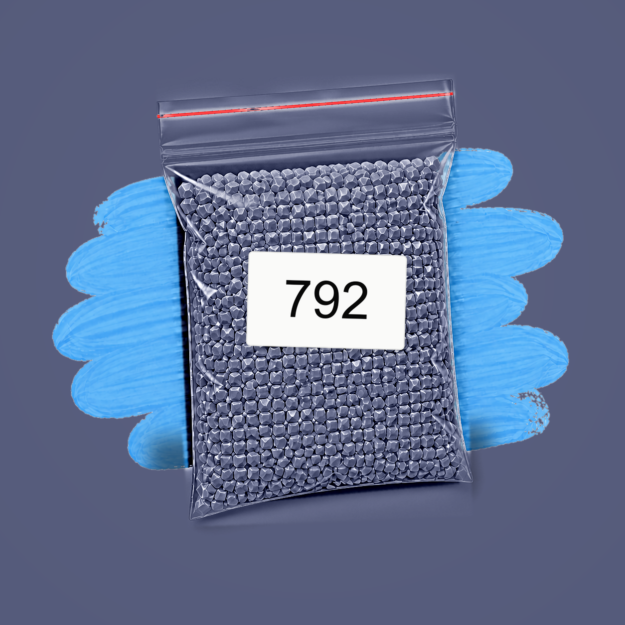 Zakje diamond-paintingsteentjes met kleurcode DMC 792