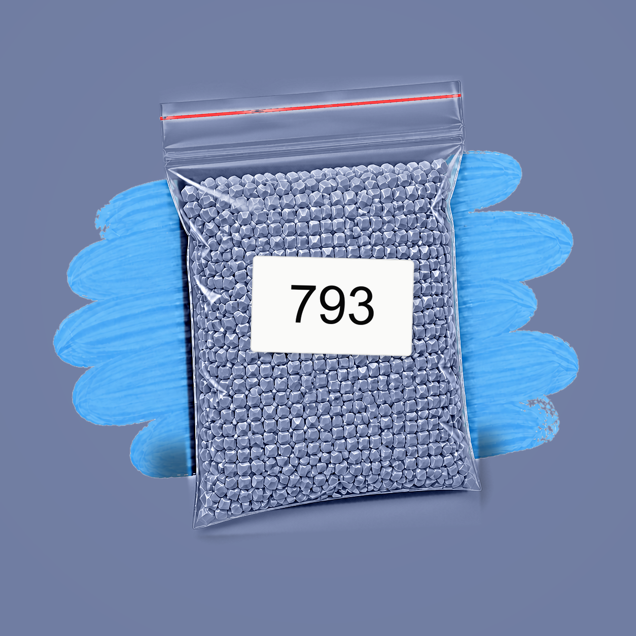 Zakje diamond-paintingsteentjes met kleurcode DMC 793