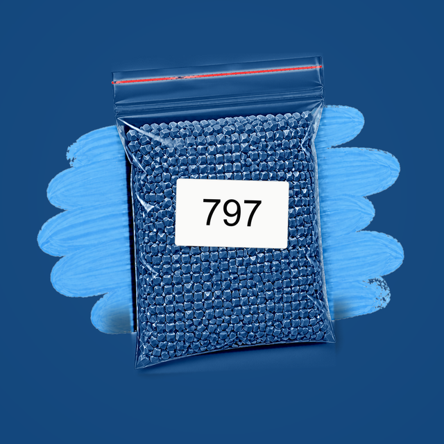 Zakje diamond-paintingsteentjes met kleurcode DMC 797